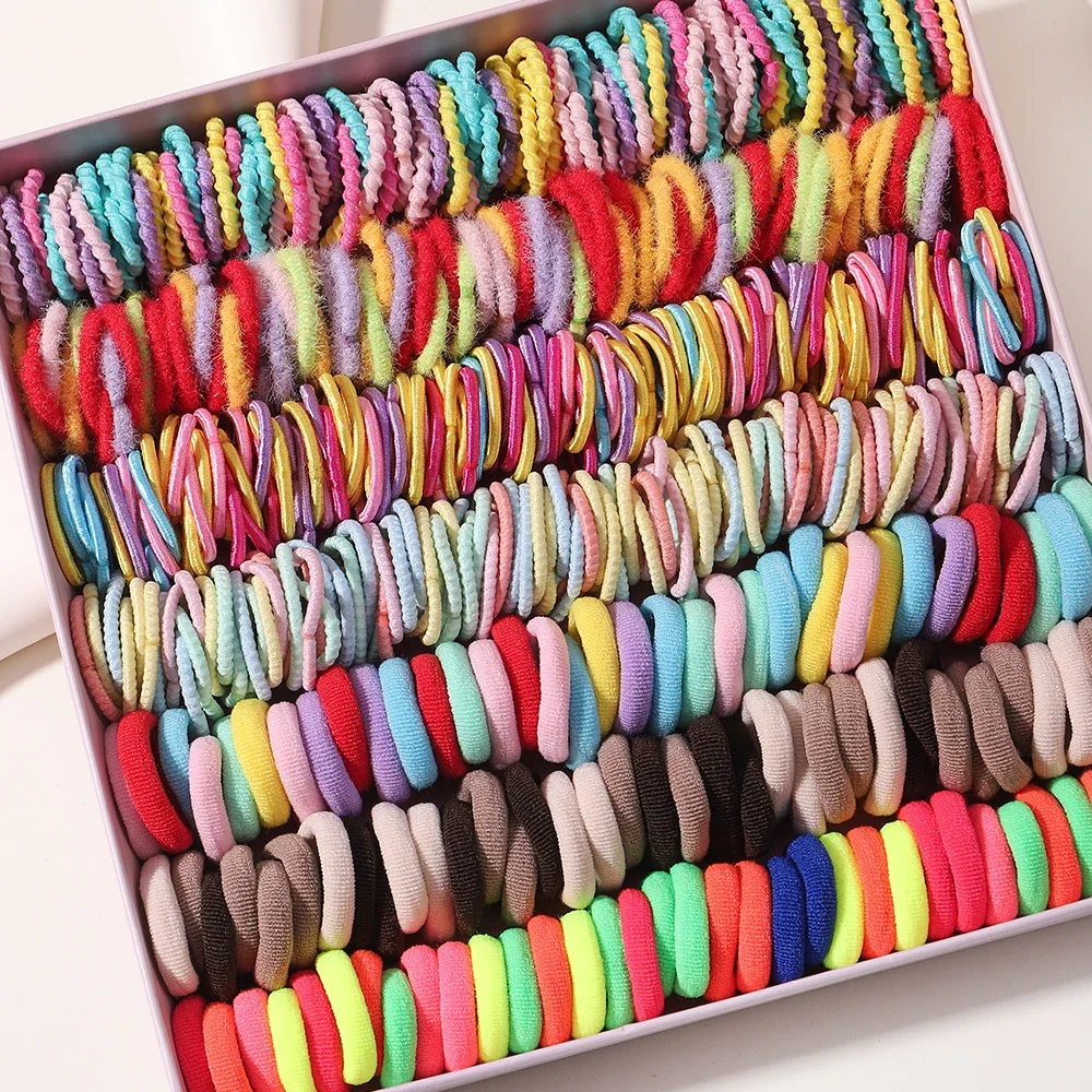 100/200Pcs Women Girls Colorful Nylon Elastic Hair Bands Ponytail Hold Small Hair Tie Rubber Bands Scrunchie Hair Accessories - Image 4