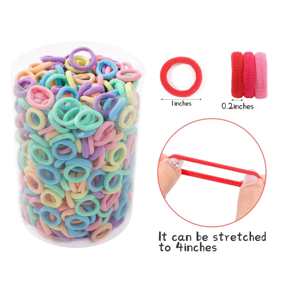 100/200Pcs Women Girls Colorful Nylon Elastic Hair Bands Ponytail Hold Small Hair Tie Rubber Bands Scrunchie Hair Accessories - Image 6