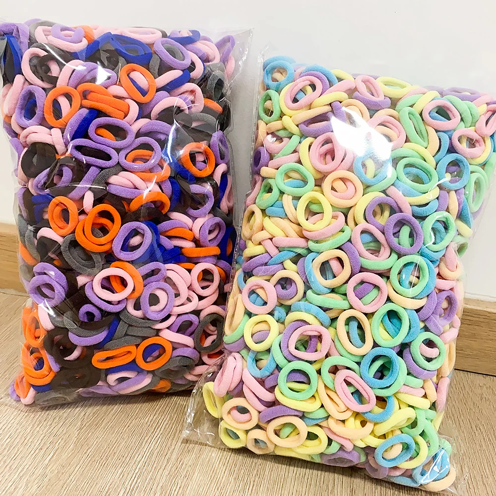 100/200Pcs Women Girls Colorful Nylon Elastic Hair Bands Ponytail Hold Small Hair Tie Rubber Bands Scrunchie Hair Accessories - Image 3